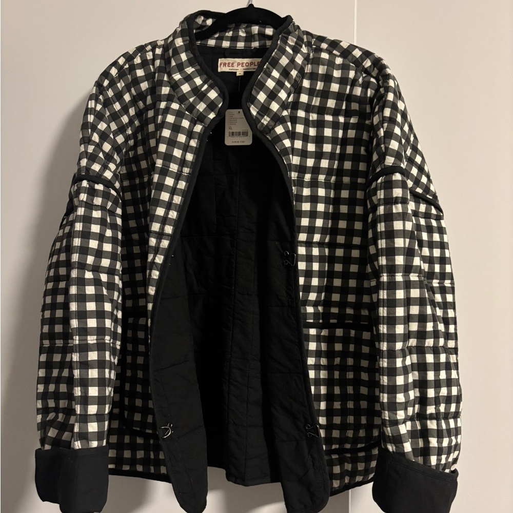 Free People Gingham Quilted Chloe Jacket NWT